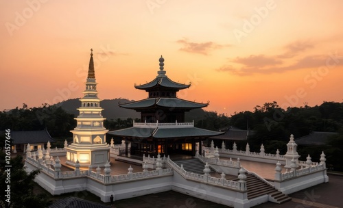 The white pagoda of prajna temple in xishuangbanna yunnan china chinese architecture architecture culture china chinese travel temple asia building traditional photo