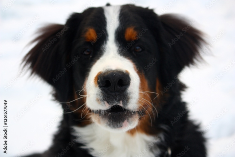 Headshot of a Bernese mountain dog Headshot of a Bernese mountain dog