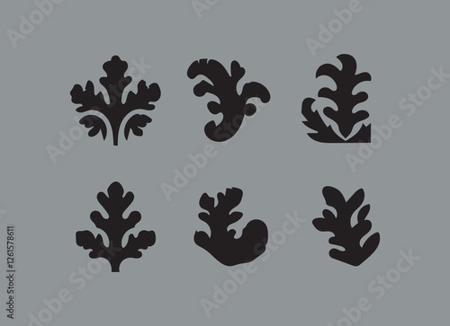 set of black and white icons ginger icon logo set vector