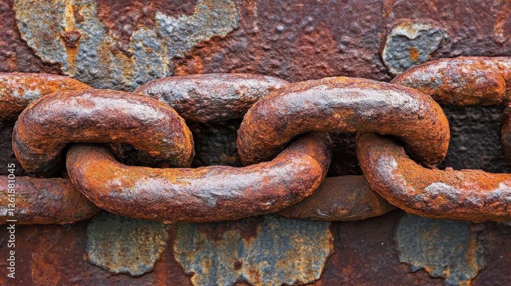 A close-up of a rusty metal chain, showcasing its texture and weathered appearance. A close-up of a rusty metal chain, showcasing its texture and weathered appearance.