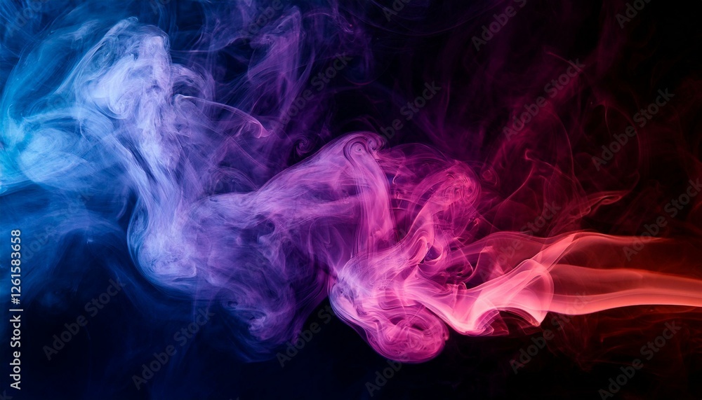 Fototapeta premium Colorful smoke transforms ordinary spaces into art.