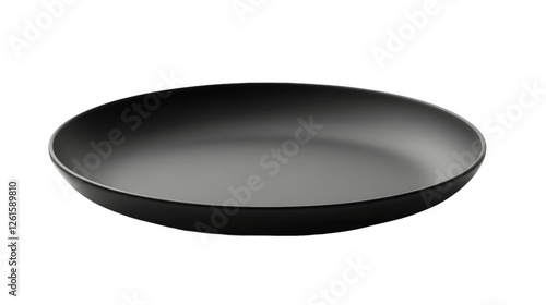 Modern matte black plate with a smooth and polished surface