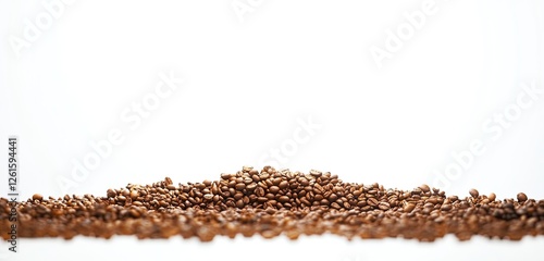 Coffee Beans Pile on White Background