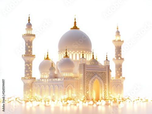 Wallpaper Mural Eid Mubarak with festive lights isolated on white background Torontodigital.ca