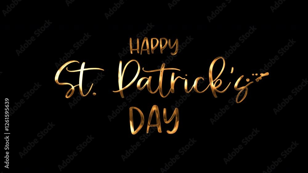 Animated lettering that says happy St. Patricks Day, perfect for festive decorations, social media posts, or holiday themed designs. Animated lettering that says happy St. Patricks Day, perfect for festive decorations, social media posts, or holiday themed designs.