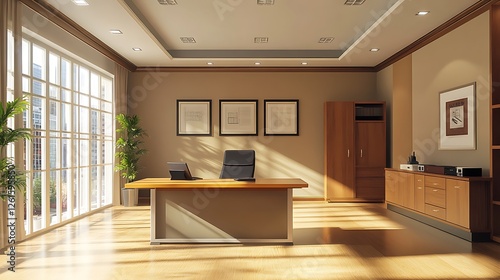 Wallpaper Mural modern business office with simple design and neutral tones Torontodigital.ca