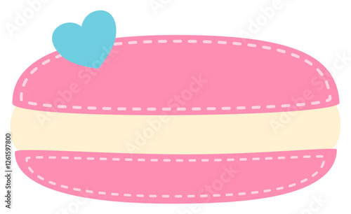 Macaroon cute doodle sticker vector