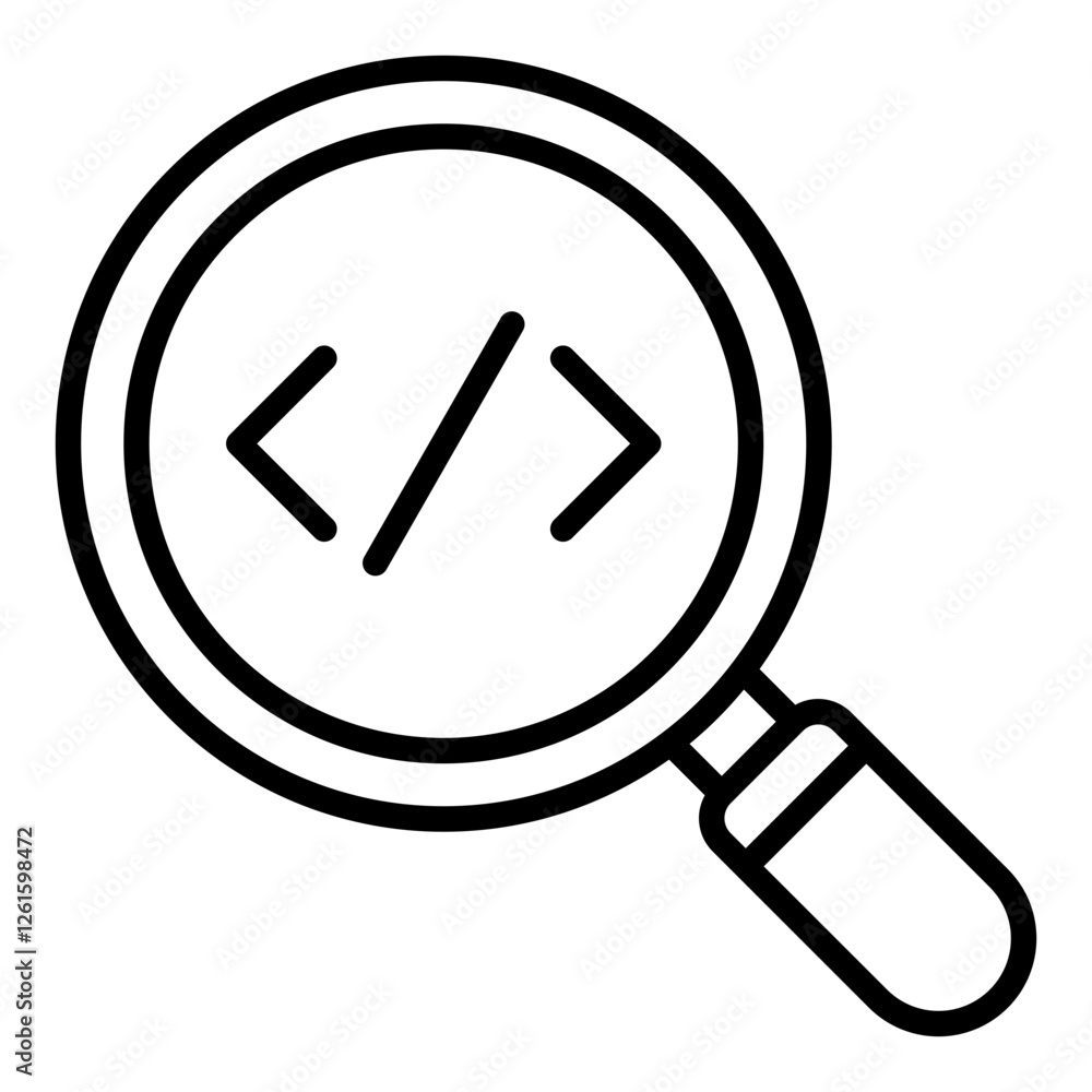 Code Review Icon. Vector Illustration. Symbol of Programming Collaboration and Quality Assurance Code Review Icon. Vector Illustration. Symbol of Programming Collaboration and Quality Assurance