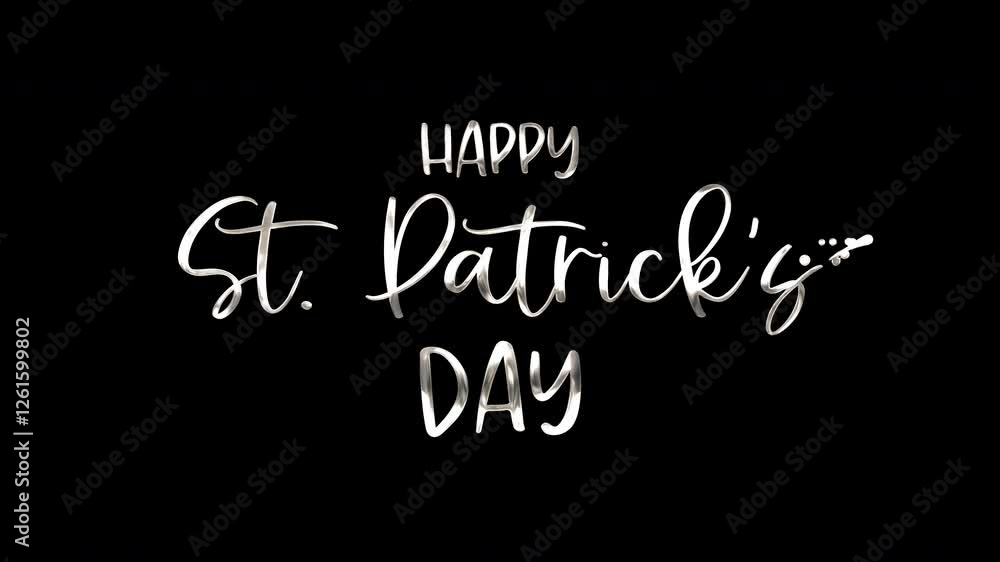 Animated lettering that says happy St. Patricks Day, perfect for festive decorations, social media posts, or holiday themed designs. Animated lettering that says happy St. Patricks Day, perfect for festive decorations, social media posts, or holiday themed designs.