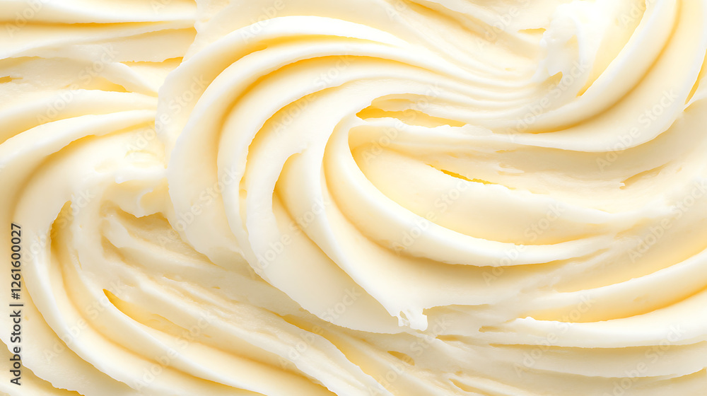 Creamy Swirls of Delightful Buttercream Frosting Texture Close Up for Baking Decorations Creamy Swirls of Delightful Buttercream Frosting Texture Close Up for Baking Decorations