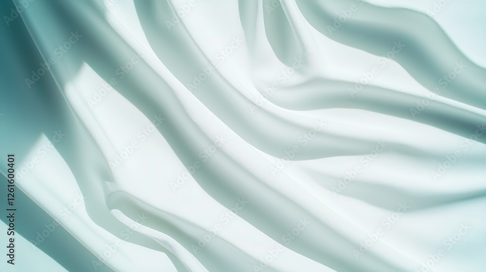 Obraz premium Flowing fabric movement studio textile photography calm atmosphere close-up elegance in simplicity