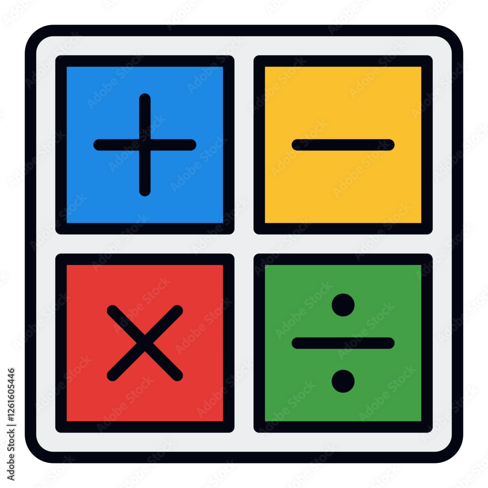 Math Icon. Vector Illustration. Symbol of Numbers, Calculations, and Equations Math Icon. Vector Illustration. Symbol of Numbers, Calculations, and Equations