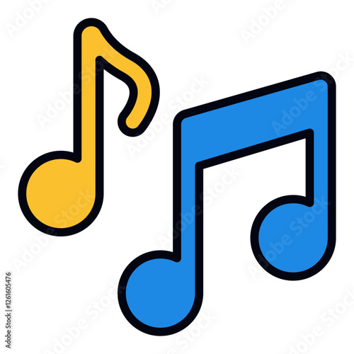 Music Icon. Vector Illustration. Symbol of Sound, Melody, and Instruments