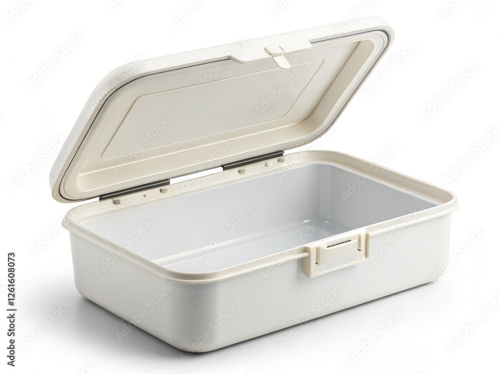 Empty Beige Plastic Storage Container Empty Beige Plastic Storage Container