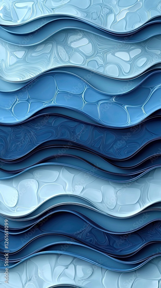 Abstract waves in various shades of blue creating a fluid texture, evoking calmness and serenity Abstract waves in various shades of blue creating a fluid texture, evoking calmness and serenity