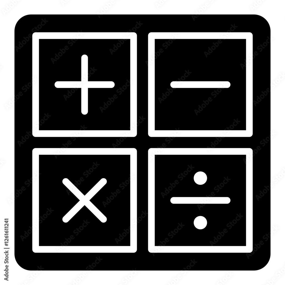 Math Icon. Vector Illustration. Symbol of Numbers, Calculations, and Equations Math Icon. Vector Illustration. Symbol of Numbers, Calculations, and Equations