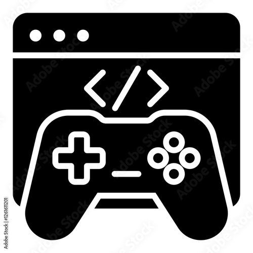 Game Development Icon. Vector Illustration. Symbol of Coding and Video Game Design