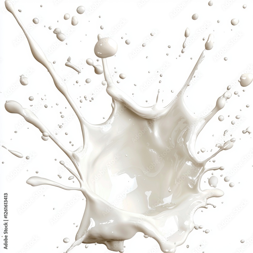Dynamic Splash of Creamy Liquid on White Background Captured in High Definition Dynamic Splash of Creamy Liquid on White Background Captured in High Definition