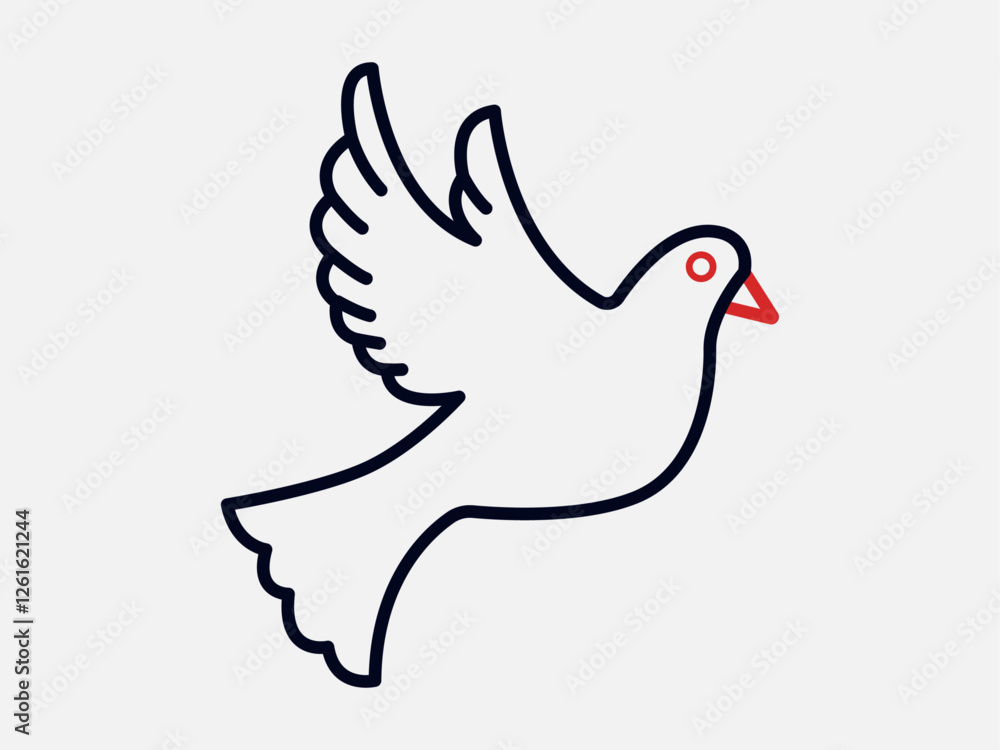 Dove icon. Religion icon. Outline icon concept. Religion symbols related vector line icons. Dove icon. Religion icon. Outline icon concept. Religion symbols related vector line icons.