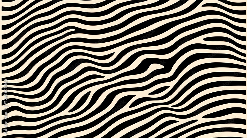 Distorted Zebra Pattern Illustration Abstract Striped Texture Design Artistic Black and Beige Backdrop Distorted Zebra Pattern Illustration Abstract Striped Texture Design Artistic Black and Beige Backdrop
