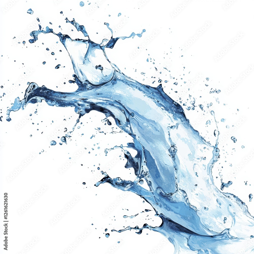 Obraz premium Dynamic Splash of Water with Vivid Blue Tones Capturing Movement and Fluidity in an Artful Display