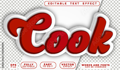 Cook Food Kitchen Fully Editable Vector Text File