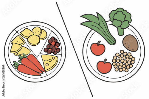 A side-by-side comparison of a processed diet vs. a whole-food plant-based diet for mental clarity