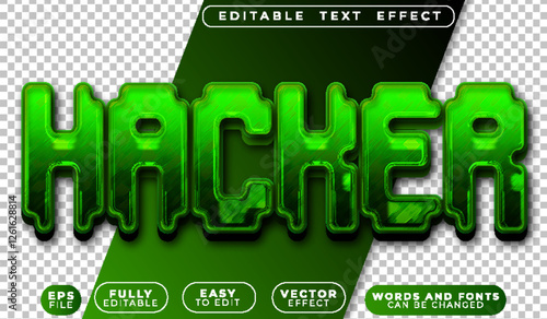 Hacker Green Cyber Internet  Fully Editable Vector Text File
