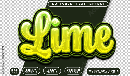 Lime Green Lemon Fully Editable Vector Text File