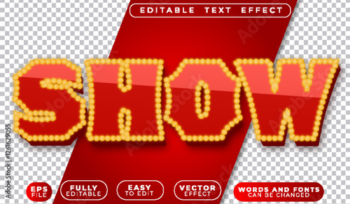 Red Show TV Movie  Comedy Show Fully Editable Vector Text File