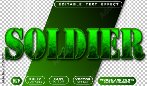Soldier War Green Battle Army Fully Editable Vector Text File