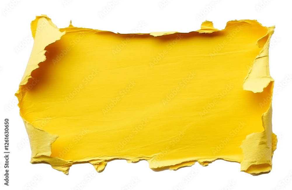 Yellow torn paper texture with rough edges, abstract background concept Yellow torn paper texture with rough edges, abstract background concept