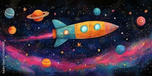 Fototapeta Naklejka Na Ścianę i Meble -  space ship in space