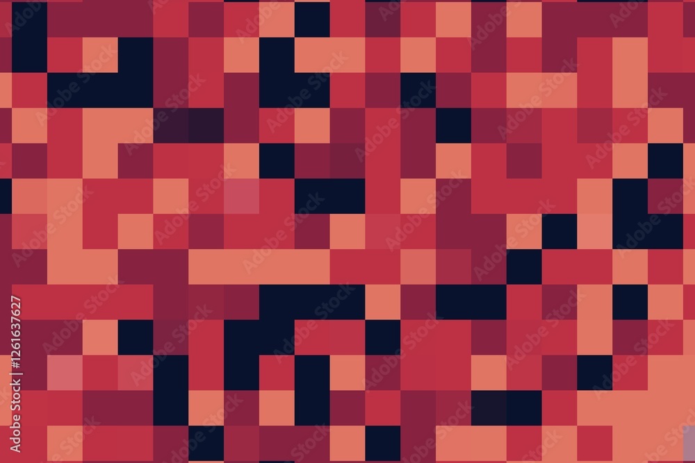 Orange and maroon pixelated square pattern with an energetic modern texture. High-quality digital background concept Orange and maroon pixelated square pattern with an energetic modern texture. High-quality digital background concept