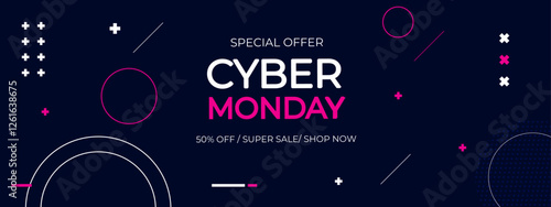 Flat futuristic cyber monday background