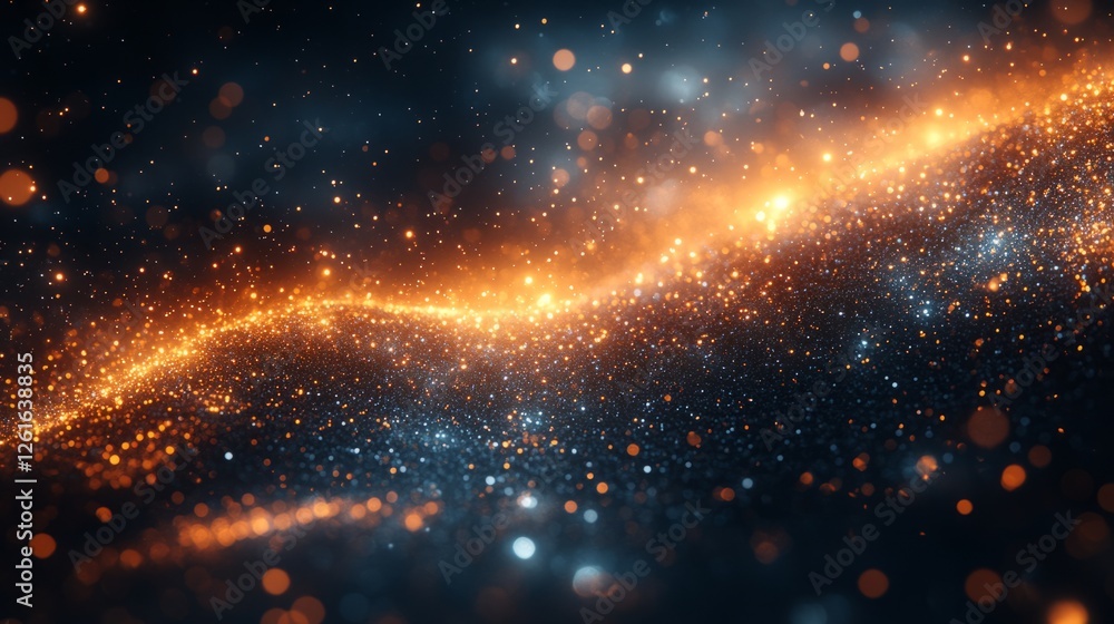 Fototapeta premium Glowing particle suspended in space, symbolizing a breakthrough in physics exploration.