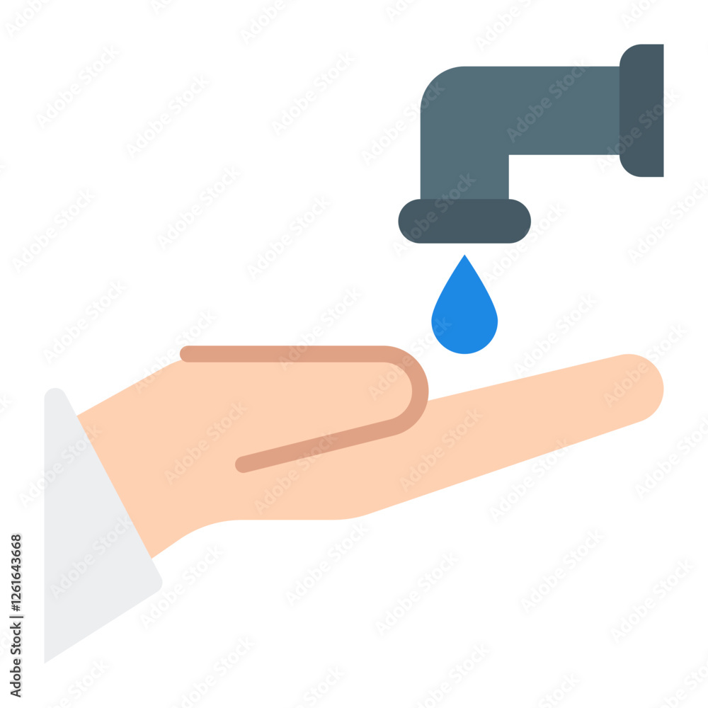 Wudhu icon. Vector illustration. Symbols of Islamic ritual purification Wudhu icon. Vector illustration. Symbols of Islamic ritual purification