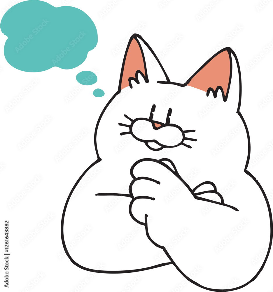 Obraz premium 何か考え事をする猫