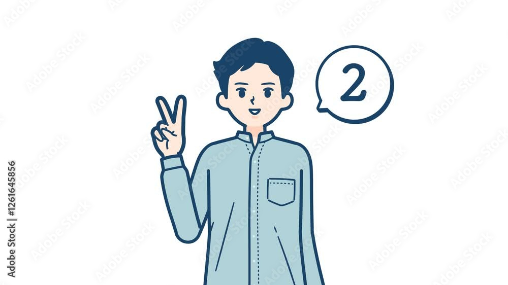 stand collar shirt man_hand sign countdown_with alpha channel.mov stand collar shirt man_hand sign countdown_with alpha channel.mov