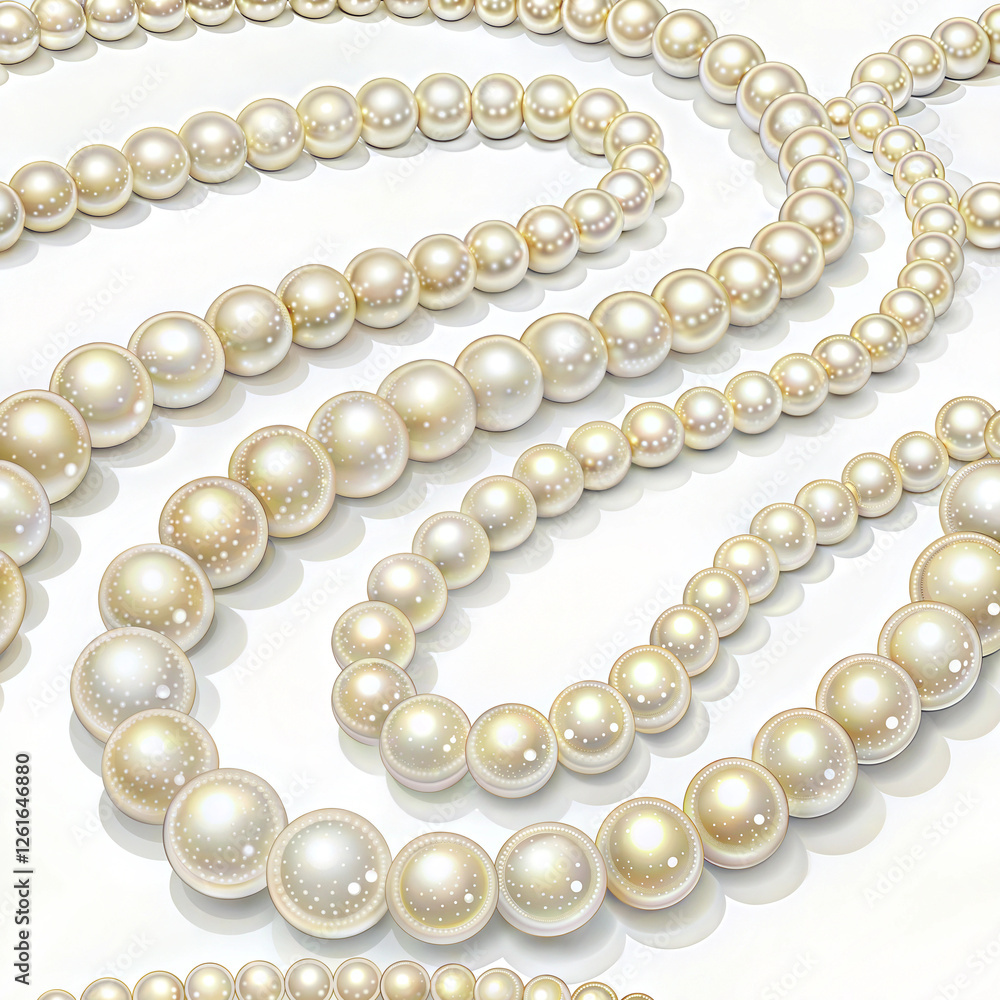 Seamless pattern with elegant pearl necklaces on a soft beige background for textile and decor Seamless pattern with elegant pearl necklaces on a soft beige background for textile and decor