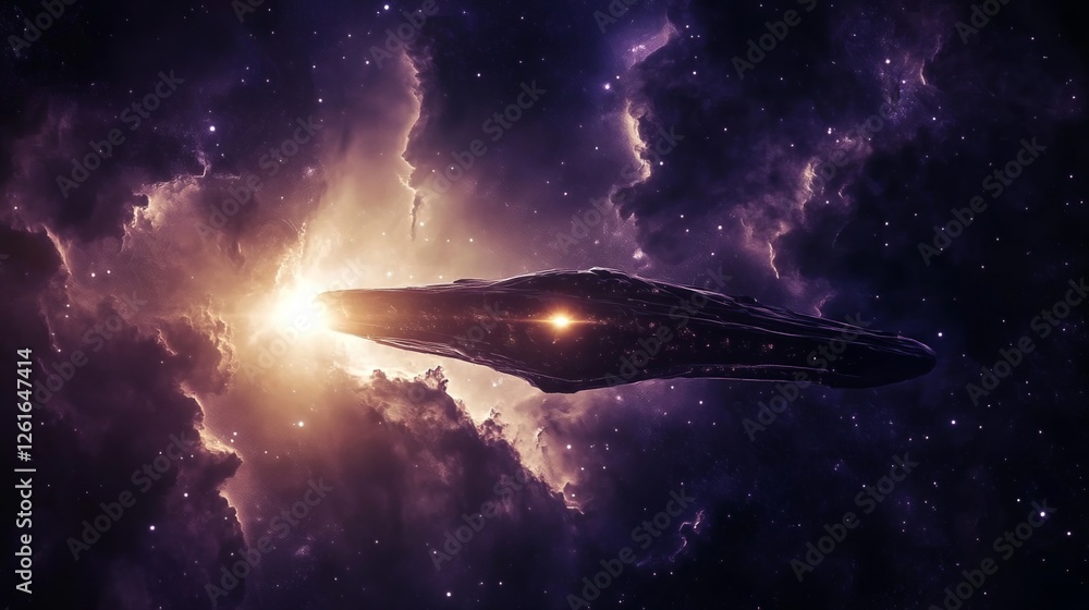 Cosmic radio jet erupts from a luminous source, traversing the vast expanse of deep space. Cosmic radio jet erupts from a luminous source, traversing the vast expanse of deep space.
