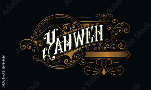YAHWEH lettering custom style design