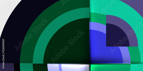 Techno circles and semi circles. Vector Illustration For Wallpaper, Banner, Background, Card, Book Illustration, landing page