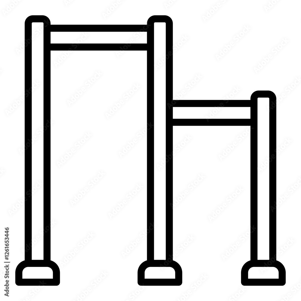 Pull-Up Bar icon. Vector illustration. Symbols of upper body strength training Pull-Up Bar icon. Vector illustration. Symbols of upper body strength training