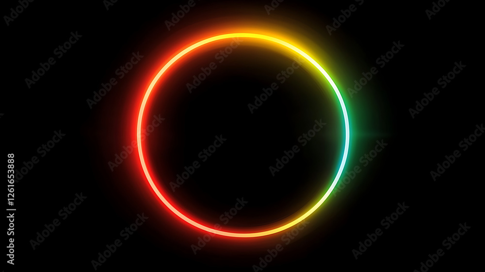 Gradient Circle Neon Glow Effect With Vibrant Colors on a Dark Background Graphic Element Design Gradient Circle Neon Glow Effect With Vibrant Colors on a Dark Background Graphic Element Design