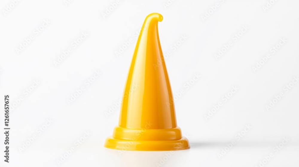 Yellow Squeeze Bottle Lid on a White Background. Generative AI Yellow Squeeze Bottle Lid on a White Background. Generative AI