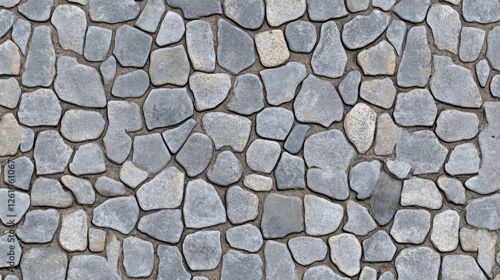 A detailed high-resolution seamless gray cobblestone texture with stone shapes, ideal for construction or 3D rendering projects. The tileable design features natural, grungy stone patterns that can be A detailed high-resolution seamless gray cobblestone texture with stone shapes, ideal for construction or 3D rendering projects. The tileable design features natural, grungy stone patterns that can be