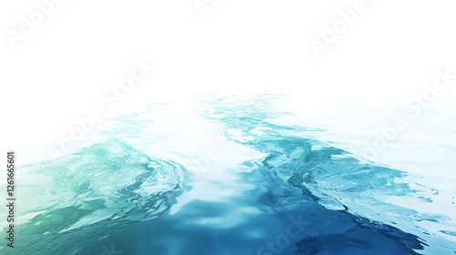 Abstract Turquoise Water Wake, Serenity and Tranquility, Minimalist Ocean Background