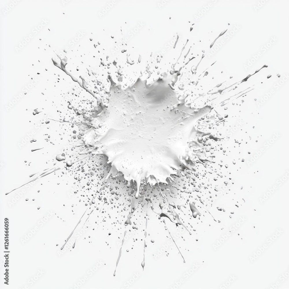 Obraz premium High-Resolution White Paint Splatter on Light Background for Creative Projects and Design Needs