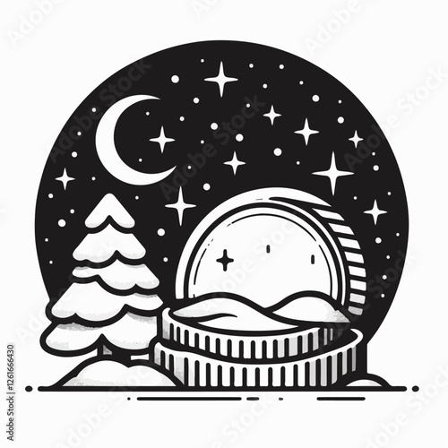 snow coin vector illustration